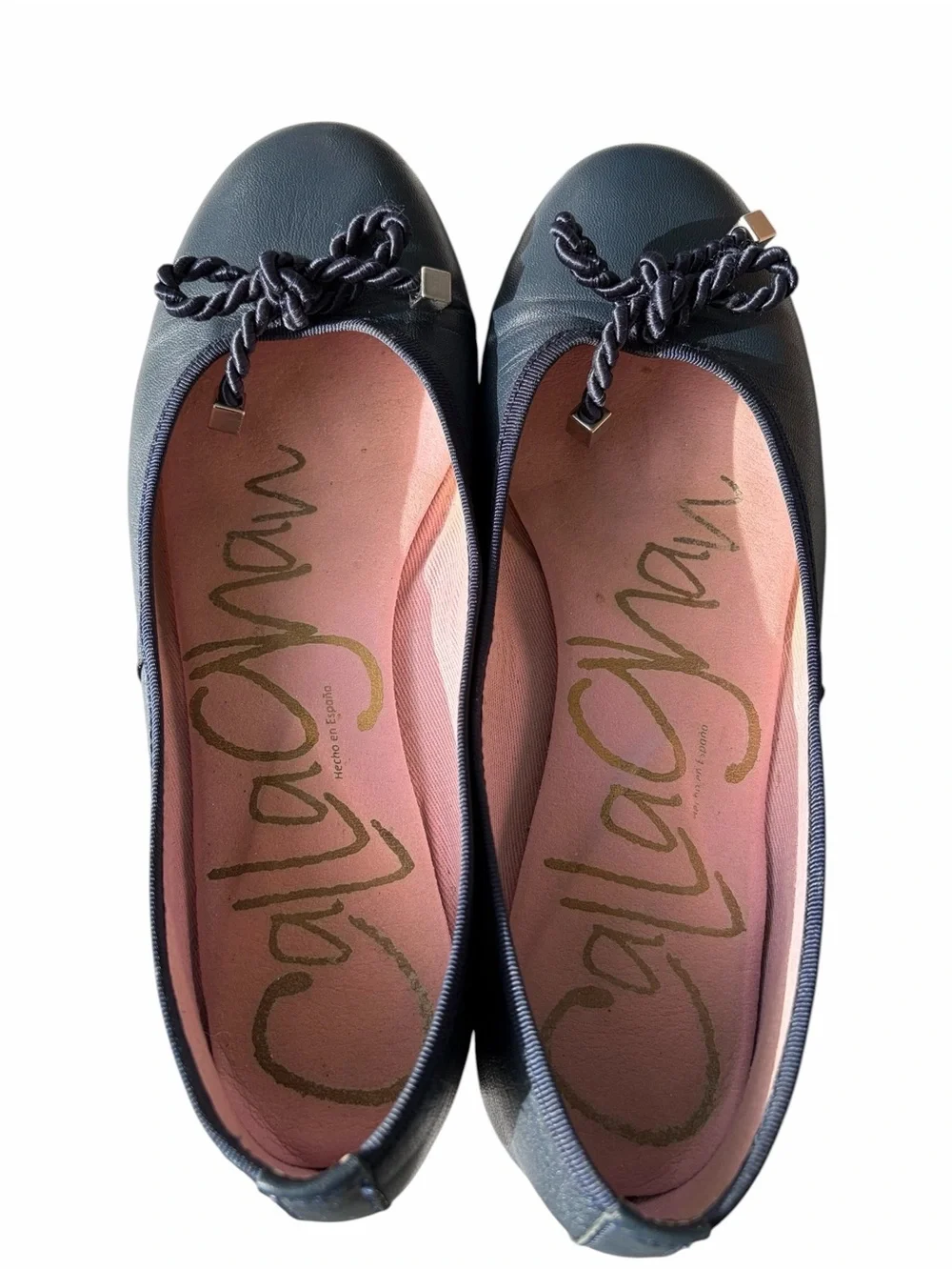 Callaghan navy leather ballet flat